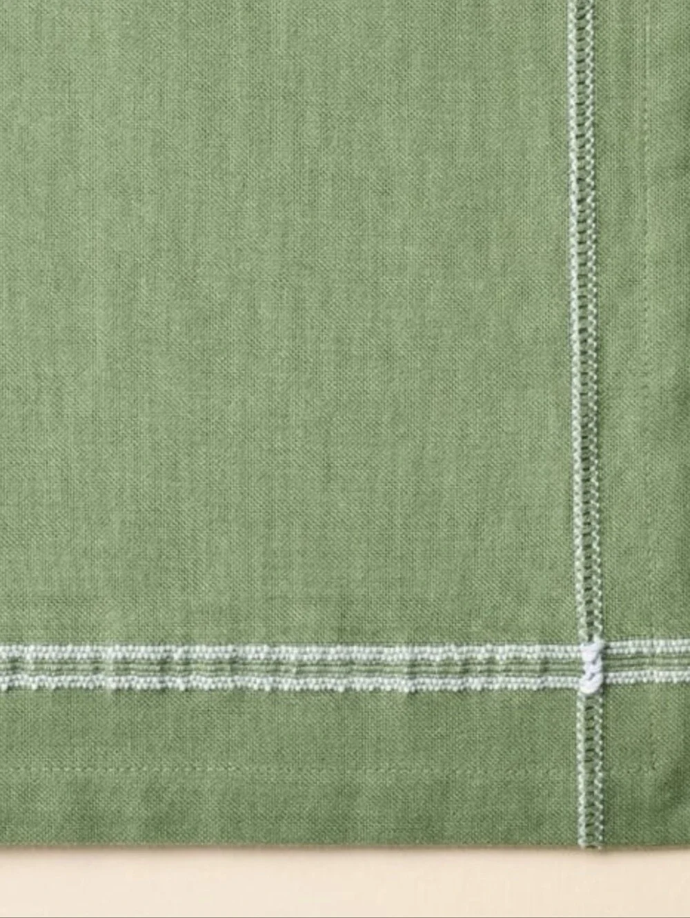New 14in × 72 Hearth &Hand With Magnolia Green Embroidered Hem Table Runner